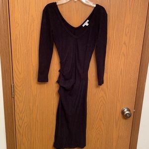 James Perse Gray stretchy body-con midi dress